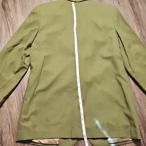 Womens Requirements Chartreuse Linen Blazer Sz 10 - Picture 7 of 8